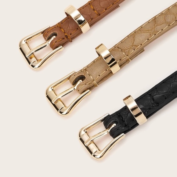 SOLD Thin textured belts set of 3 - Picture 3 of 6